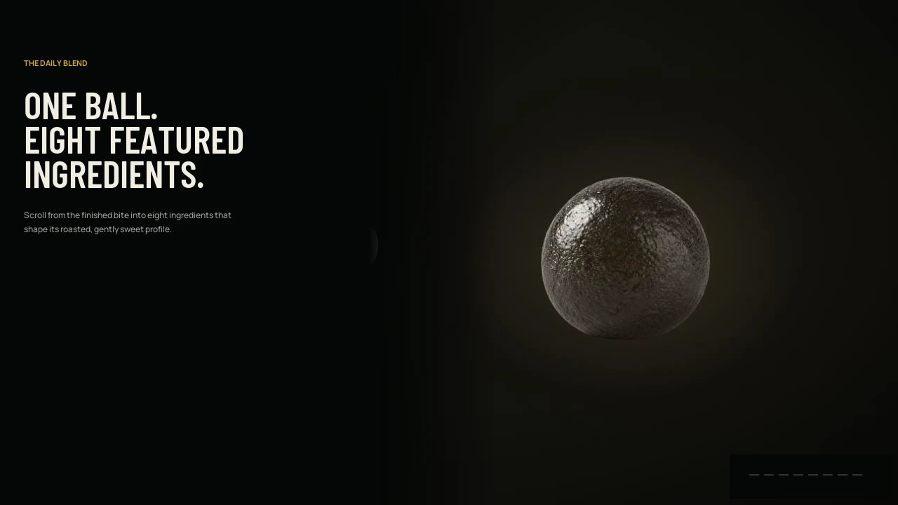 Black sesame ball with eight featured ingredients