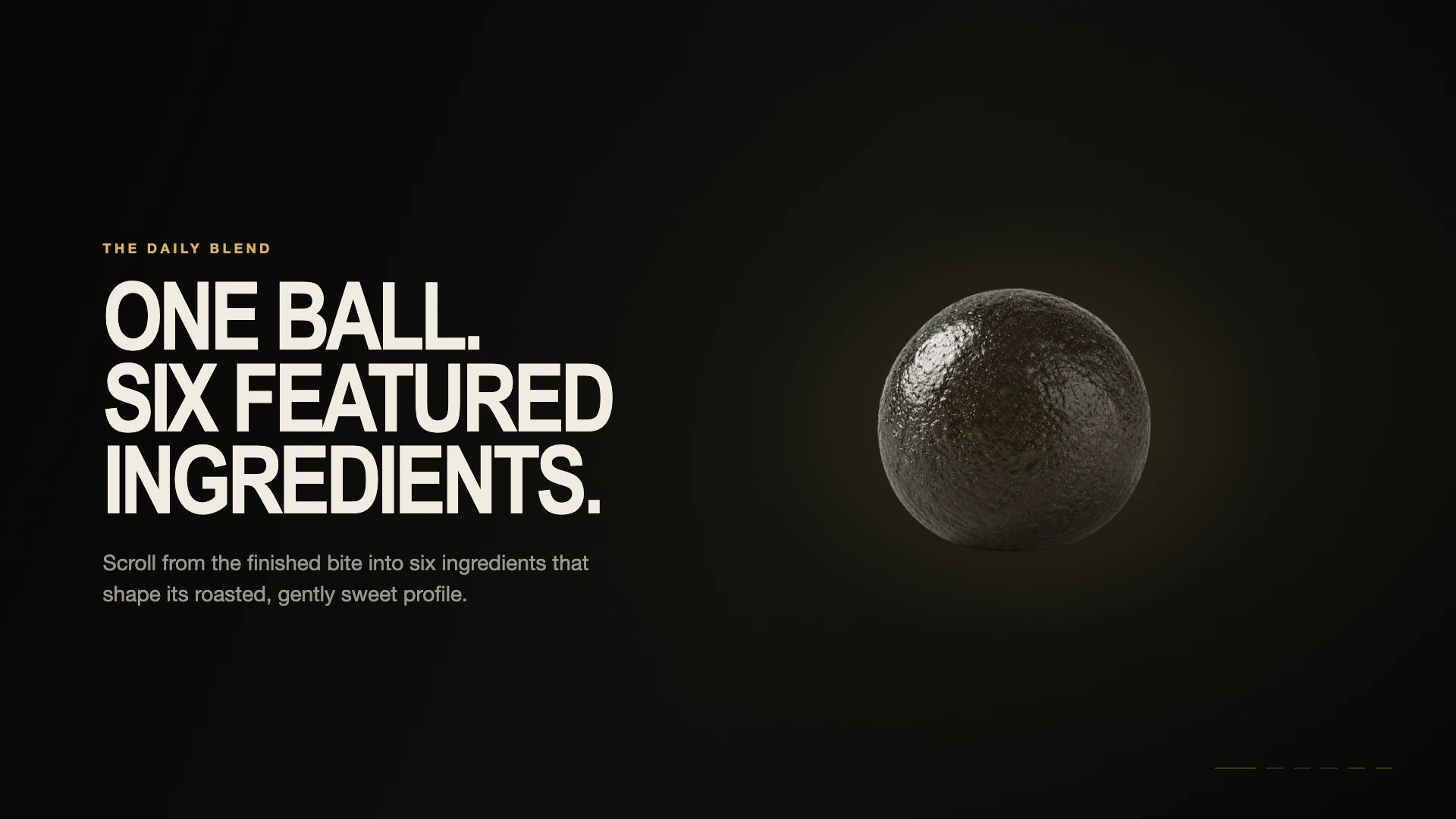 Black sesame ball with six featured ingredients